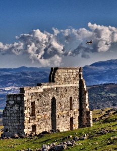 Teatro romano en las ruinas de Acinipo. Ronda La Vieja. Los romanos estuvieron establecidos aquí durante siglos.